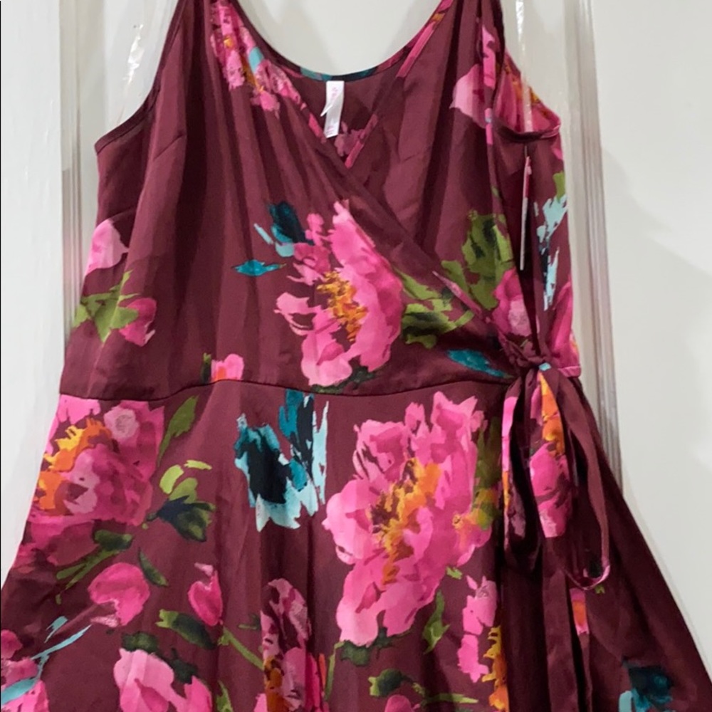 Floral Fusha Asymmetrical dress